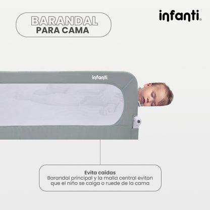 Barandal de Seguridad para Cama Infanti Color Gris