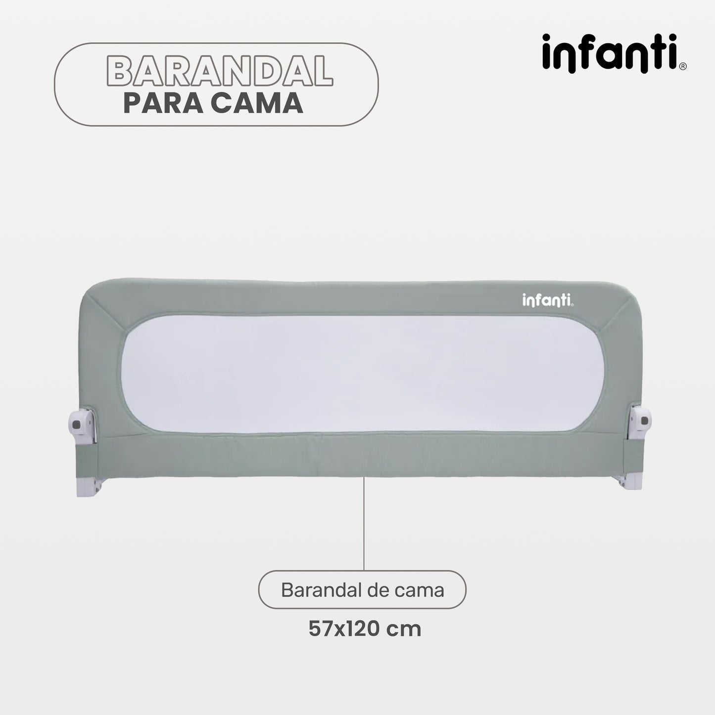 Barandal de Seguridad para Cama Infanti Color Gris