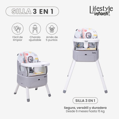 Silla Alta 3 En 1 Para Bebé Lifestyle By Infanti, Bony