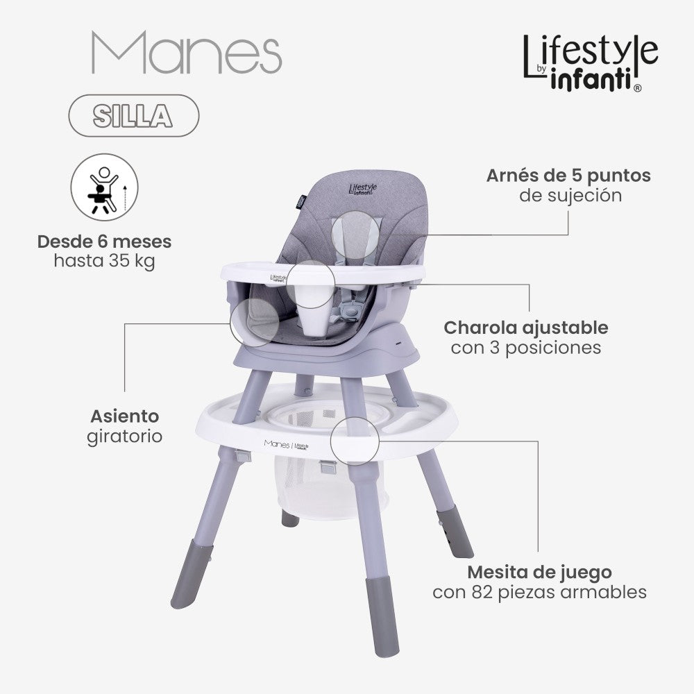 Silla Alta Manes Para Comer Lifestyle by Infanti 7 en 1