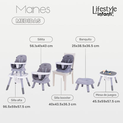 Silla Alta Manes Para Comer Lifestyle by Infanti 7 en 1