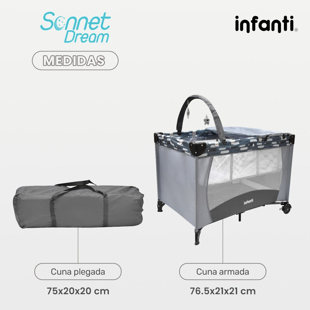 Cuna De Viaje Con Juguetero Y Cambiador