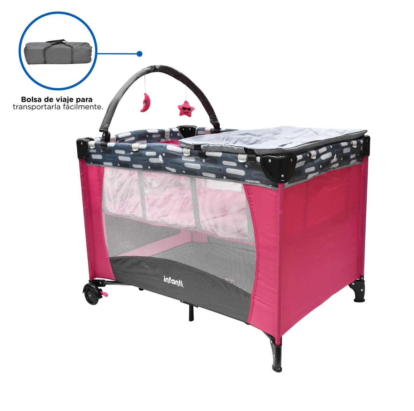 Cuna De Viaje Con Juguetero Y Cambiador