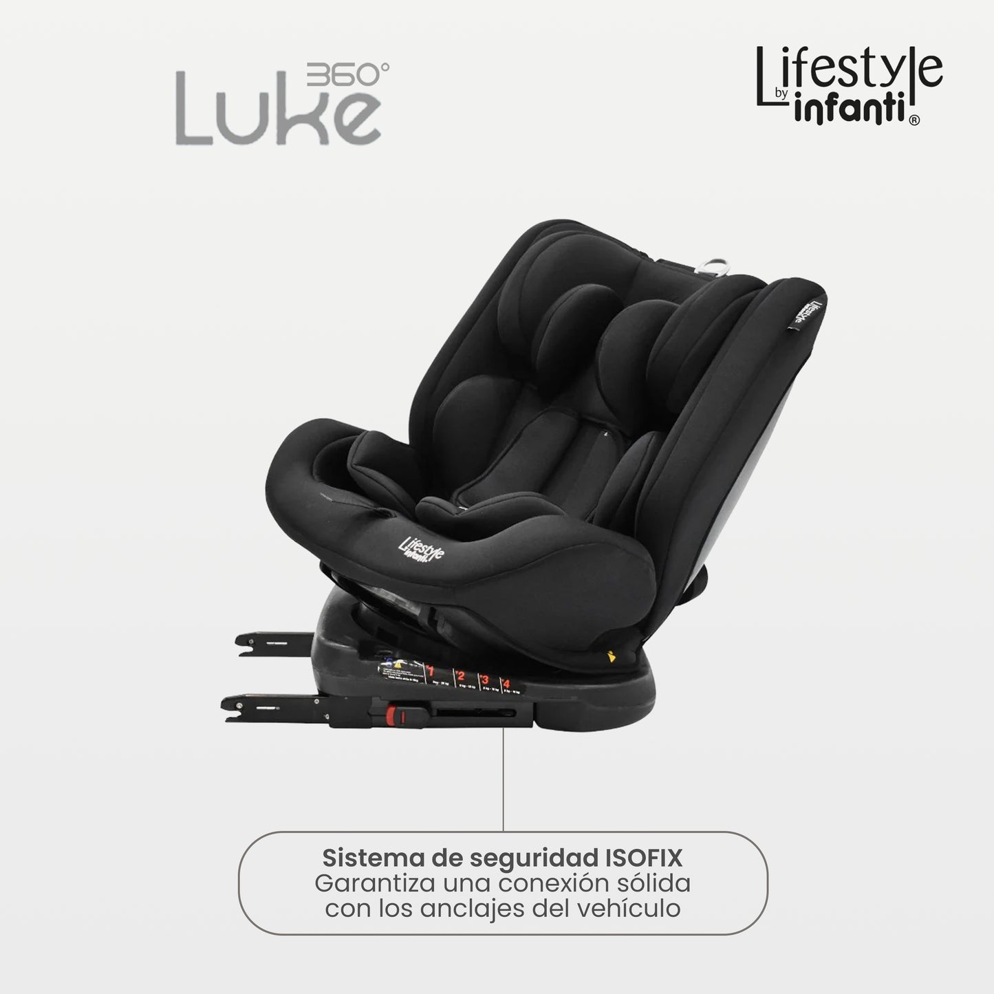 Autoasiento Luke Lifestyle by Infanti Con Base 360° Grupo 0, 1, 2 Anclaje ISOFIX