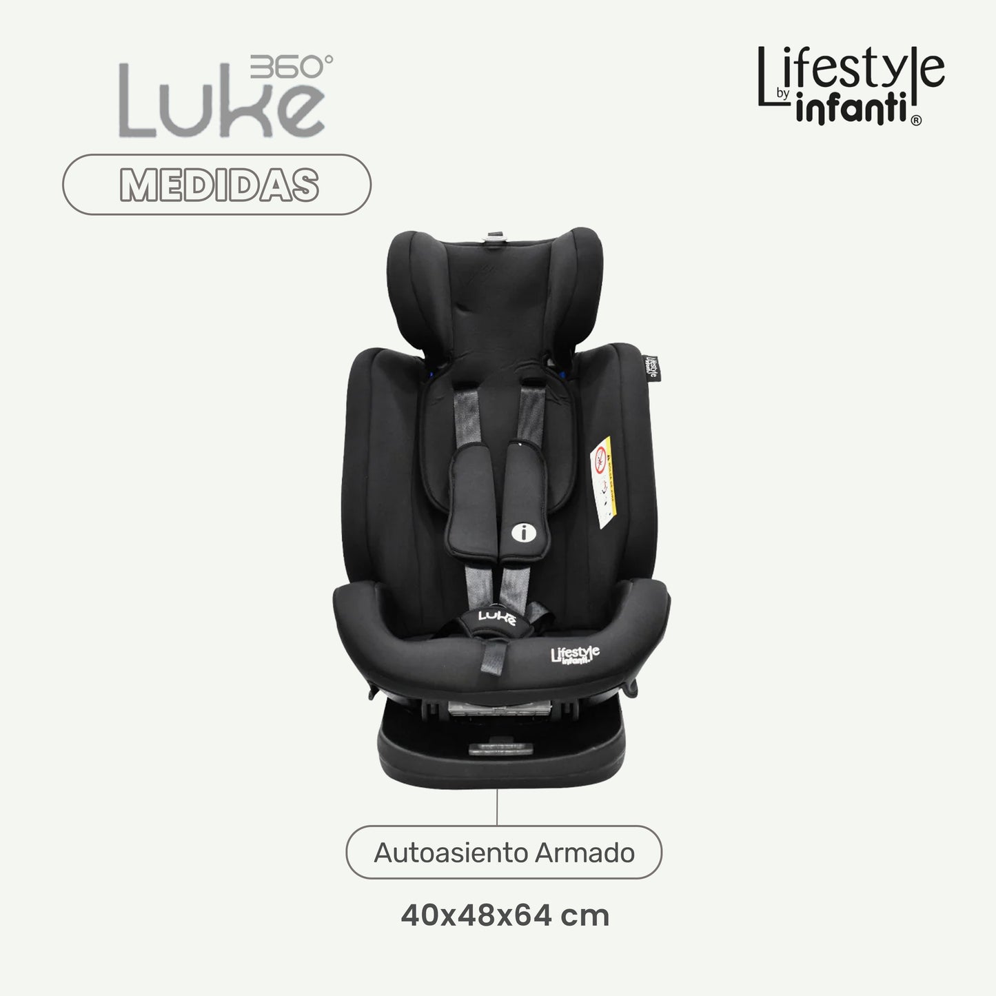 Autoasiento Luke Lifestyle by Infanti Con Base 360° Grupo 0, 1, 2 Anclaje ISOFIX