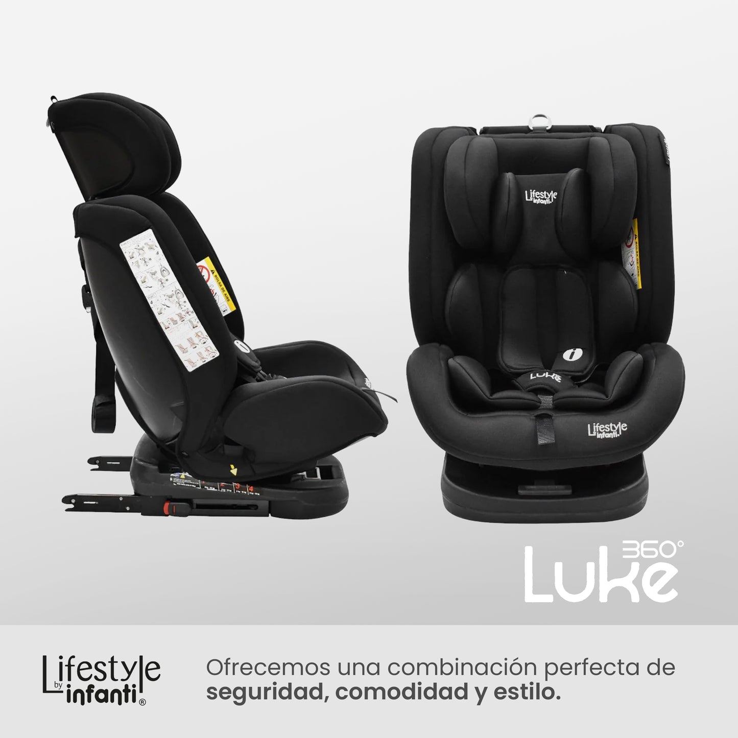 Autoasiento Luke Lifestyle by Infanti Con Base 360° Grupo 0, 1, 2 Anclaje ISOFIX