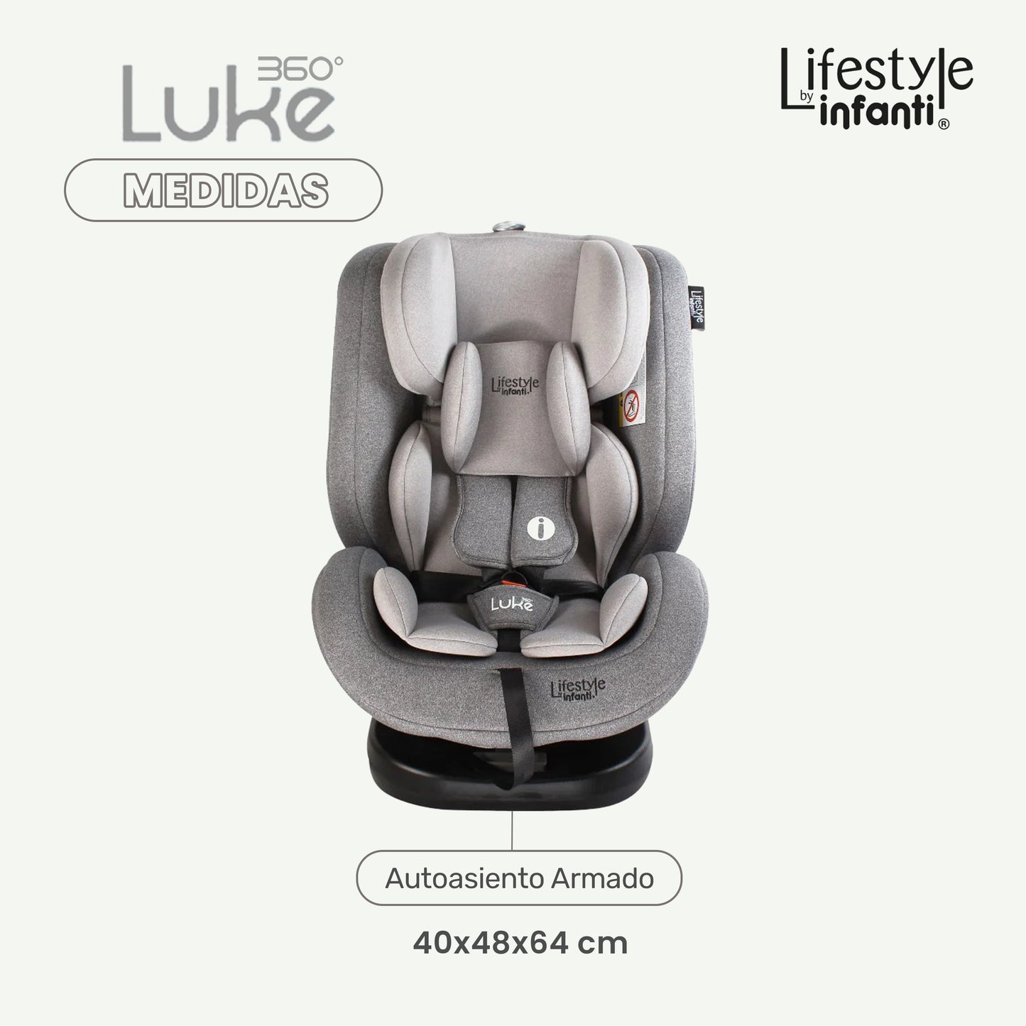 Autoasiento Luke Lifestyle by Infanti Con Base 360° Grupo 0, 1, 2 Anclaje ISOFIX