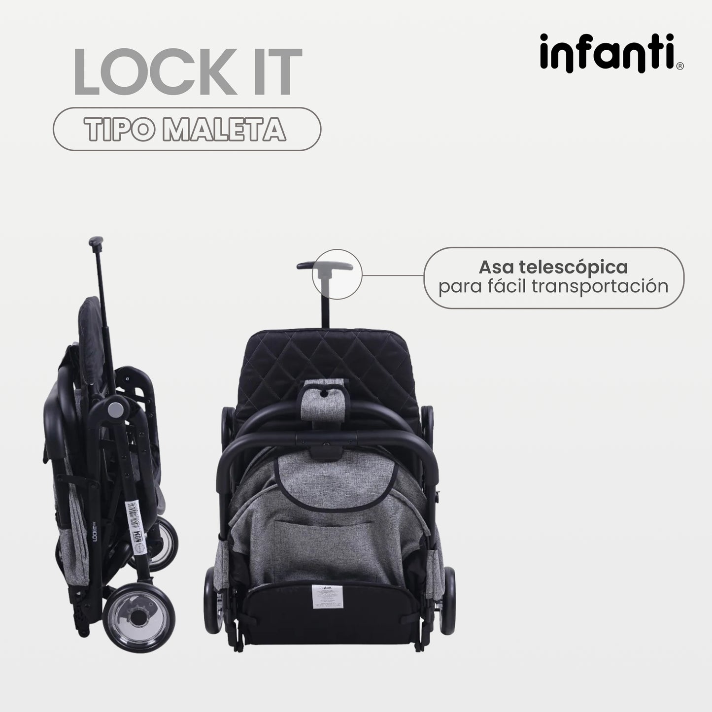 Carriola Tipo Maleta Lock It Lite Ligera y Compacta