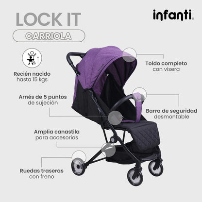 Carriola Tipo Maleta Lock It Lite Ligera y Compacta