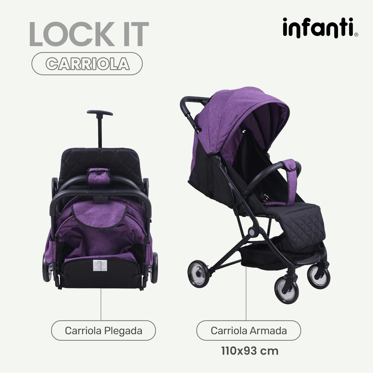 Carriola Tipo Maleta Lock It Lite Ligera y Compacta