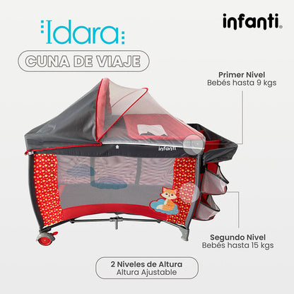 Cuna De Viaje Con Mosquitero, Organizador Y Cambiador