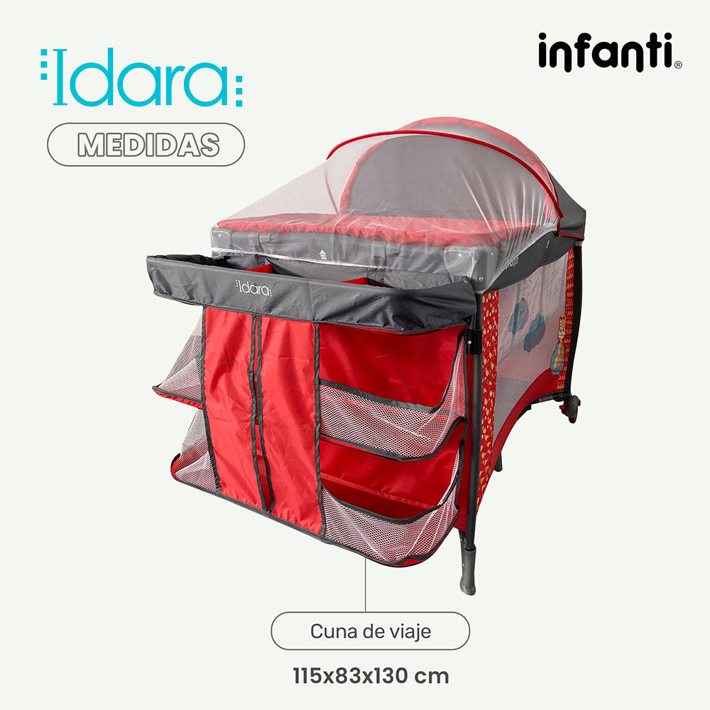 Cuna De Viaje Con Mosquitero, Organizador Y Cambiador