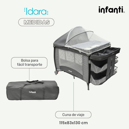 Cuna De Viaje Con Mosquitero, Organizador Y Cambiador