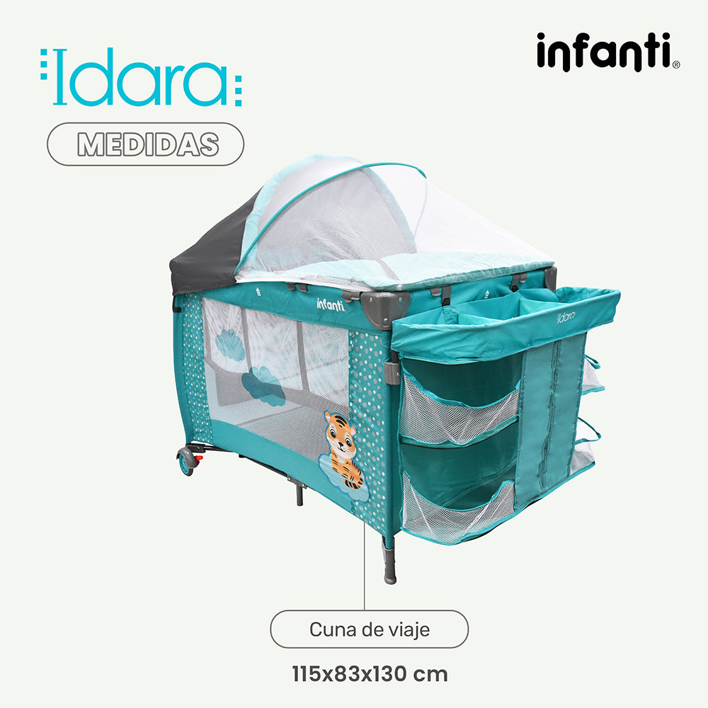 Cuna De Viaje Con Mosquitero, Organizador Y Cambiador