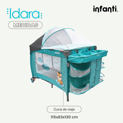 Cuna De Viaje Con Mosquitero, Organizador Y Cambiador