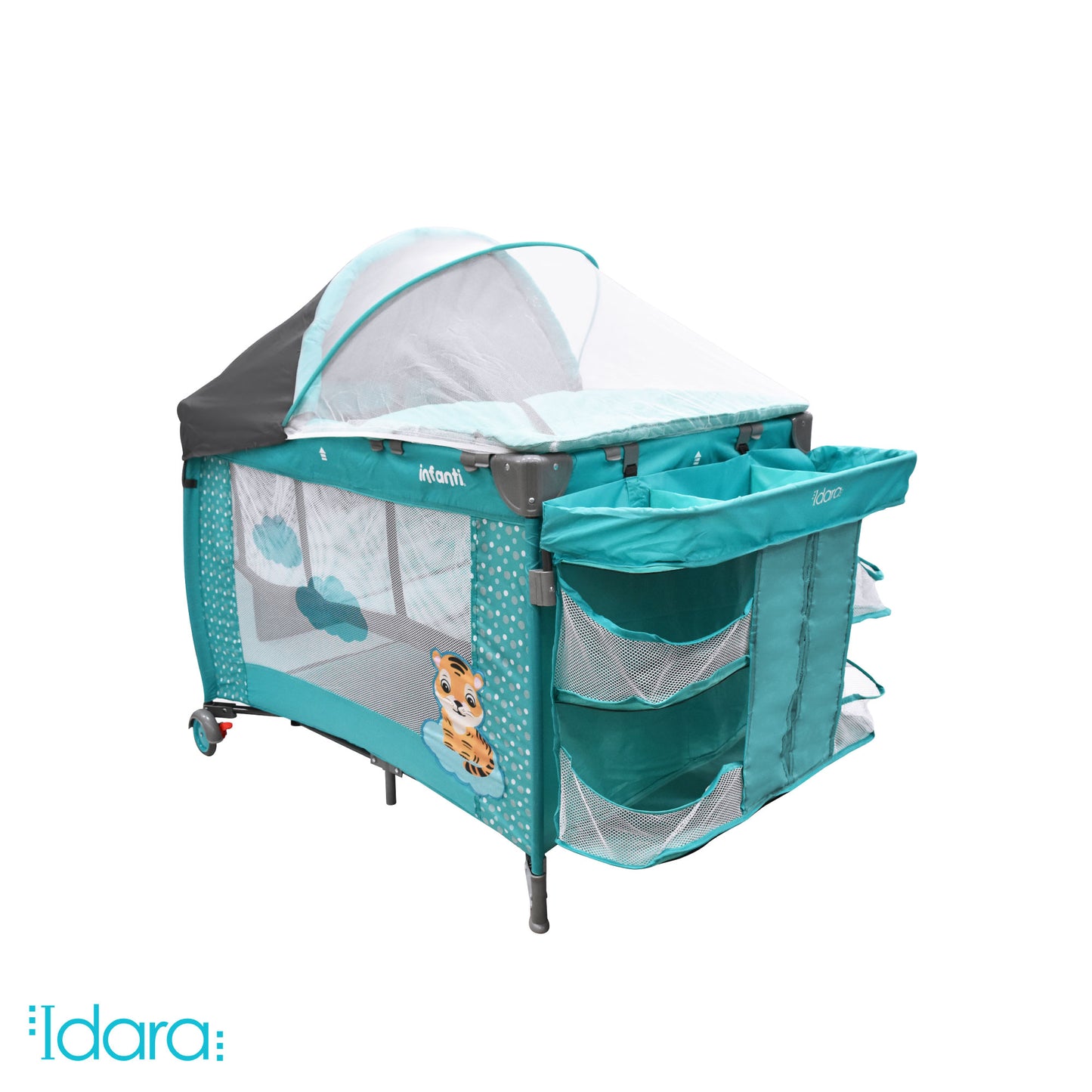 Cuna De Viaje Con Mosquitero, Organizador Y Cambiador