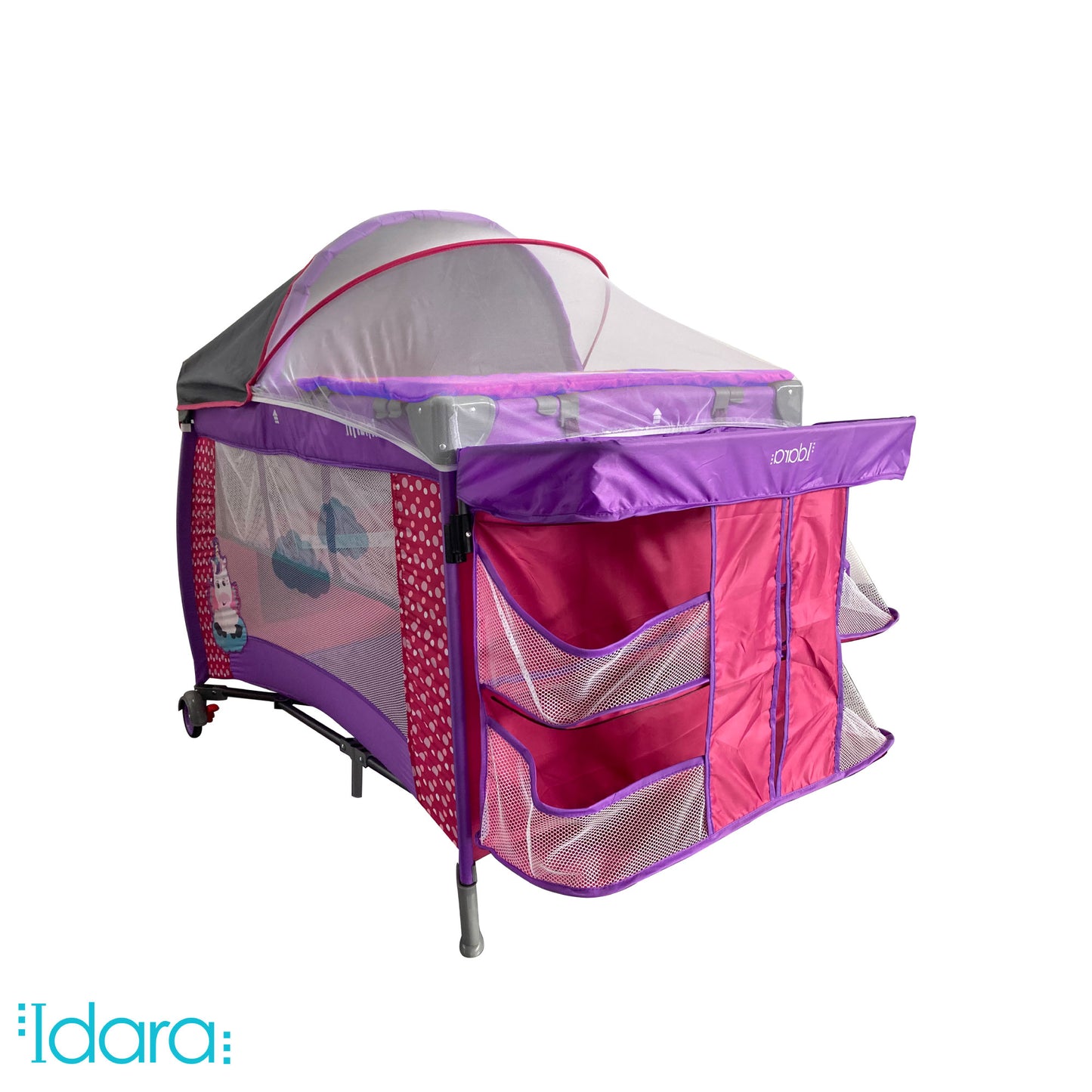 Cuna De Viaje Con Mosquitero, Organizador Y Cambiador