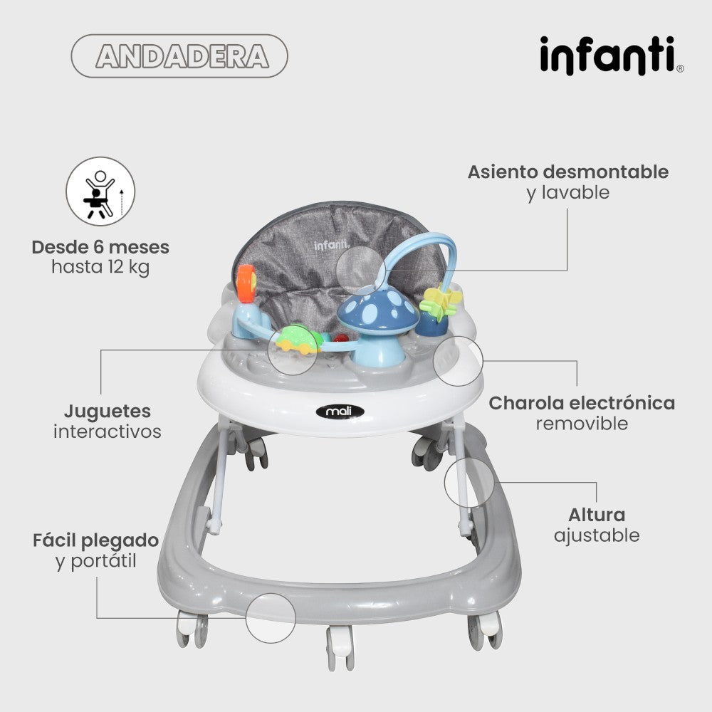 Andadera Mali Infanti Charola Musical y Removible