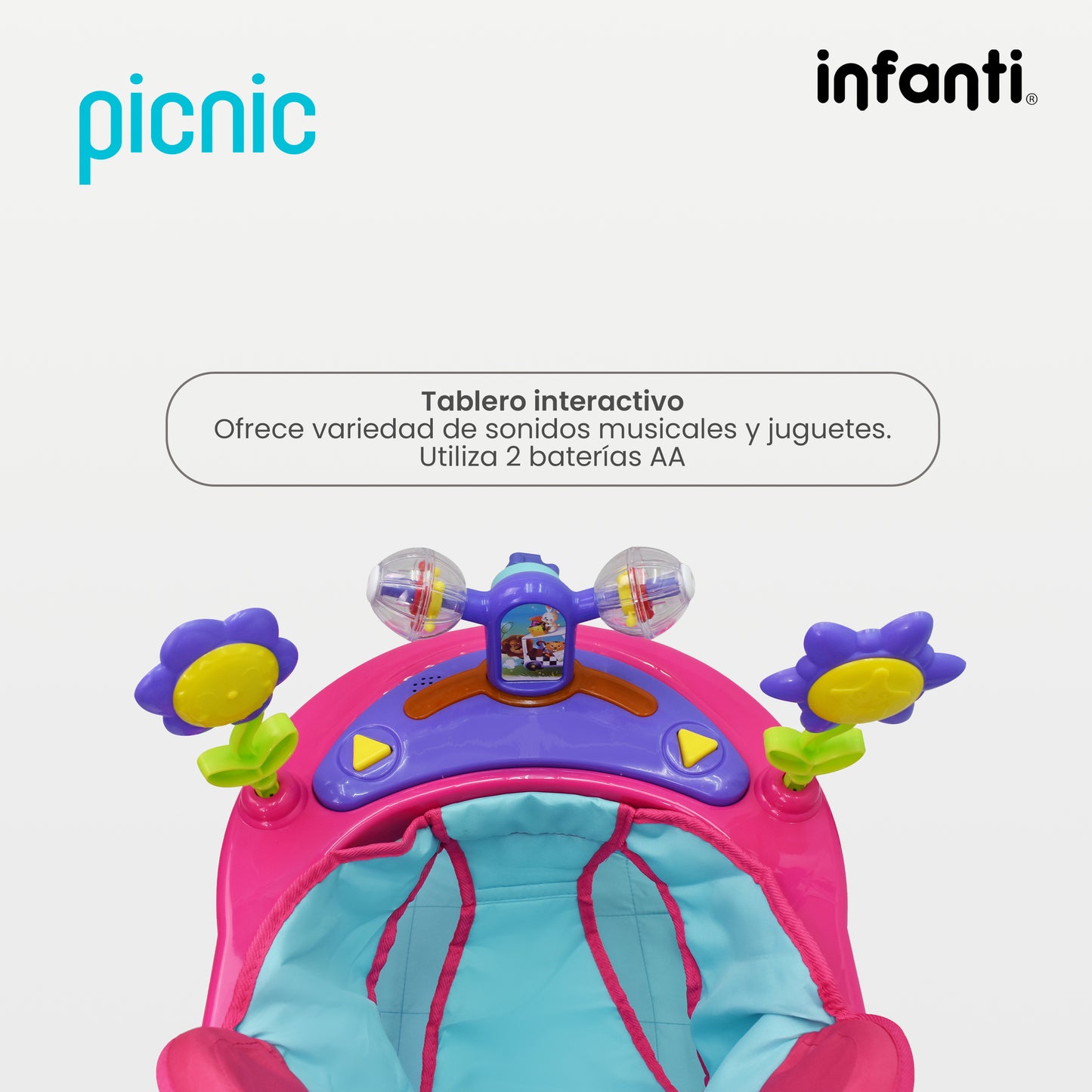 Andadera Plegable Para Bebé Con Barra De Empuje