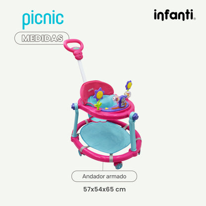Andadera Plegable Para Bebé Con Barra De Empuje