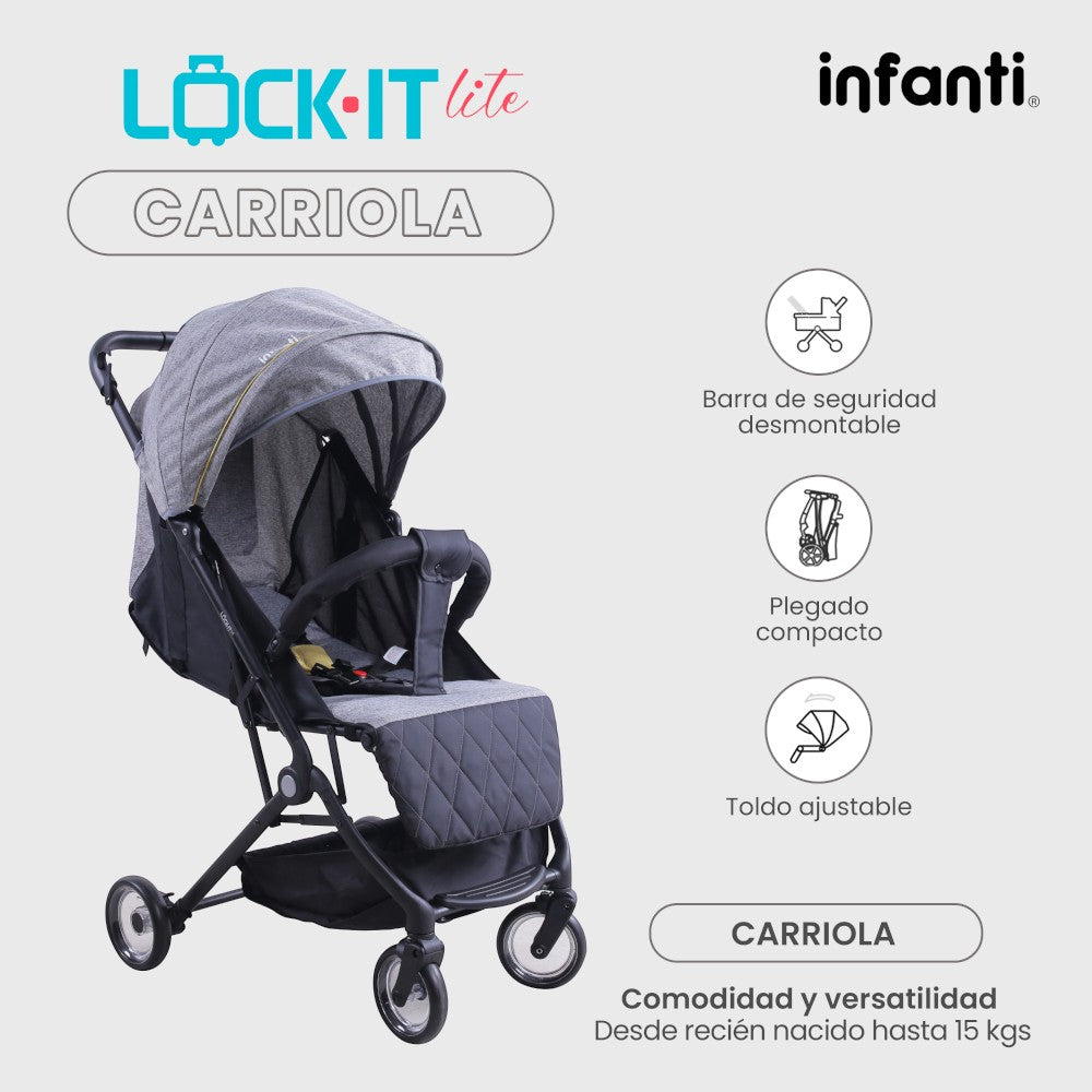 Carriola Tipo Maleta Lock It Lite Ligera y Compacta