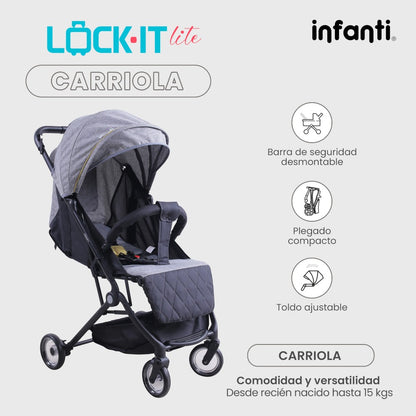 Carriola Tipo Maleta Lock It Lite Ligera y Compacta