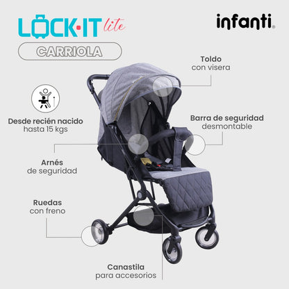 Carriola Tipo Maleta Lock It Lite Ligera y Compacta