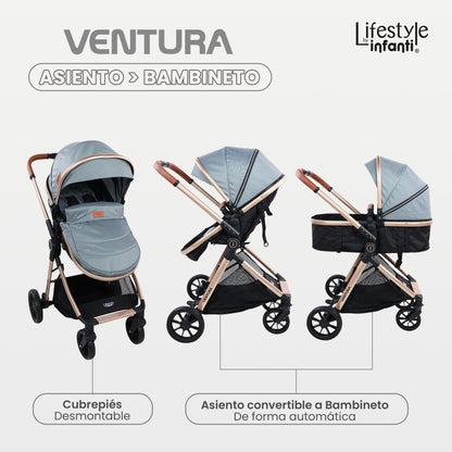 Carriola Travel System Con Base Ventura Lifestyle By Infanti Color Gris