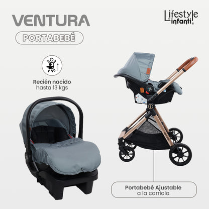 Carriola Travel System Con Base Ventura Lifestyle By Infanti Color Gris