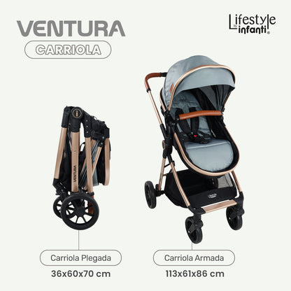 Carriola Travel System Con Base Ventura Lifestyle By Infanti Color Gris