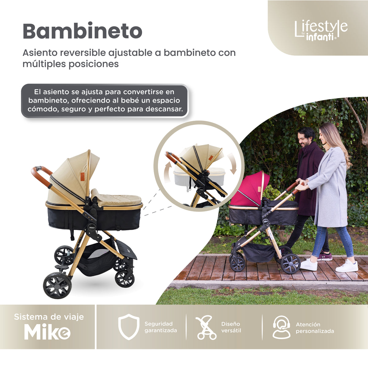 Stroller With Travel System Convertible To Bambineto 