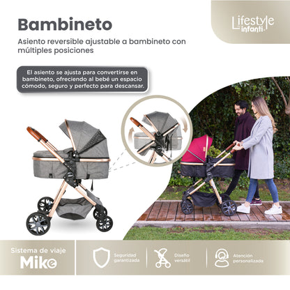 Stroller With Travel System Convertible To Bambineto 
