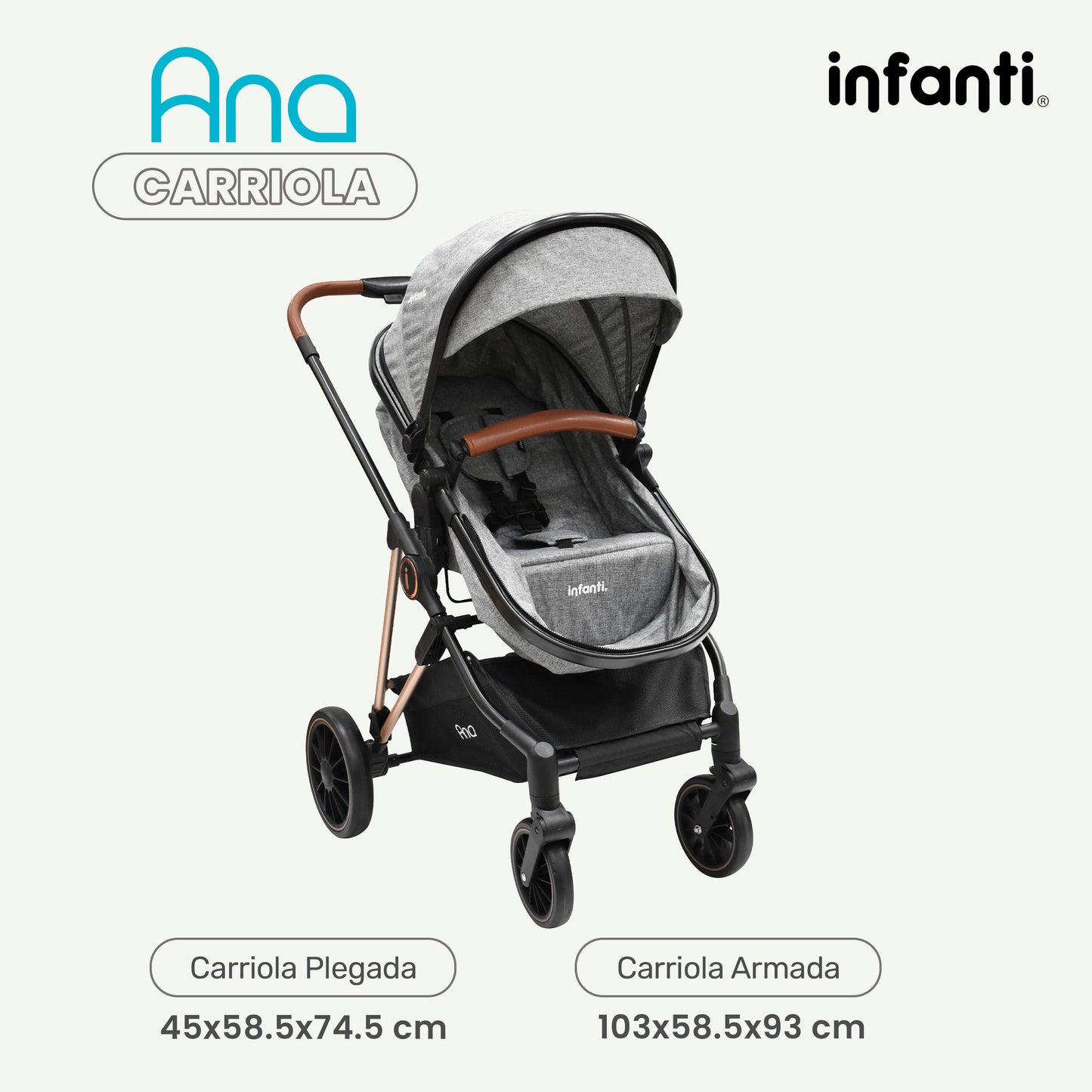 Carriola Ana Infanti Con Sistema De Viaje Convertible A Bambineto