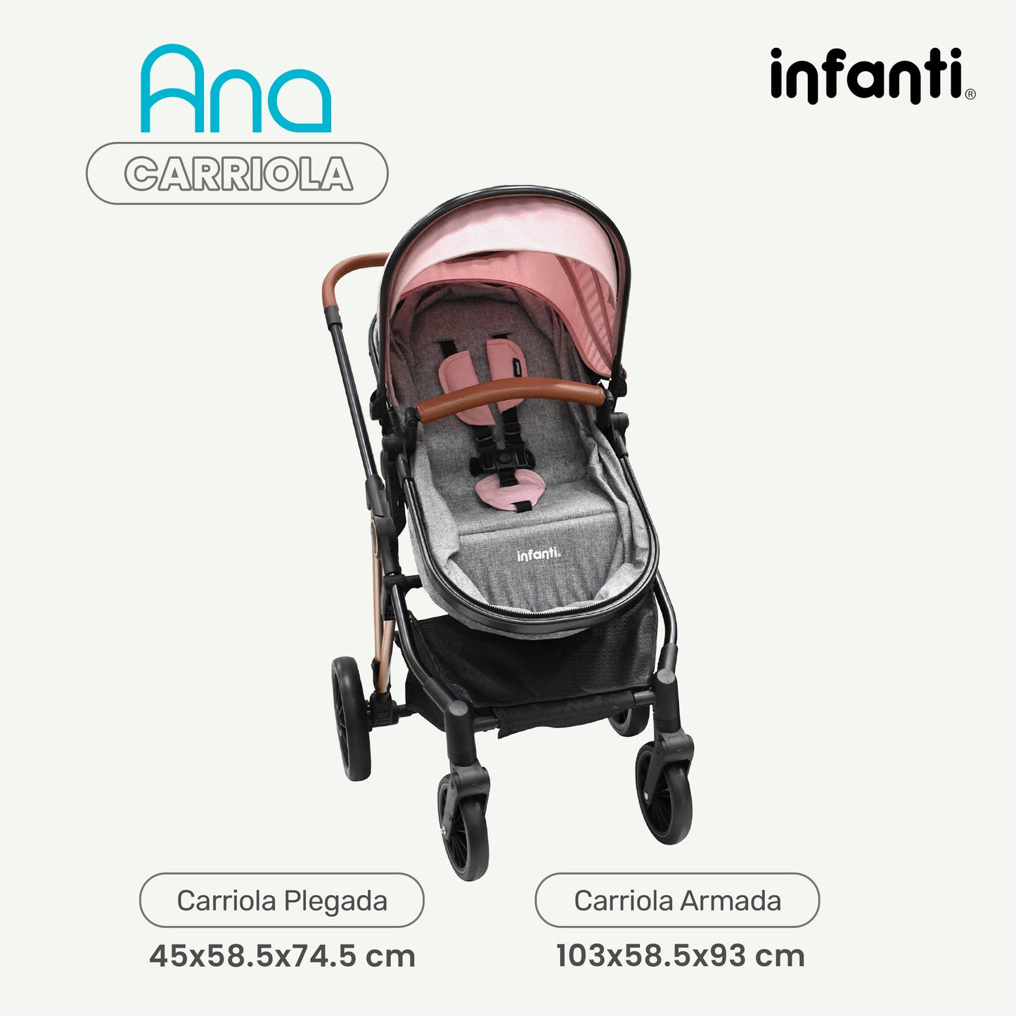 Carriola Ana Infanti Con Sistema De Viaje Convertible A Bambineto