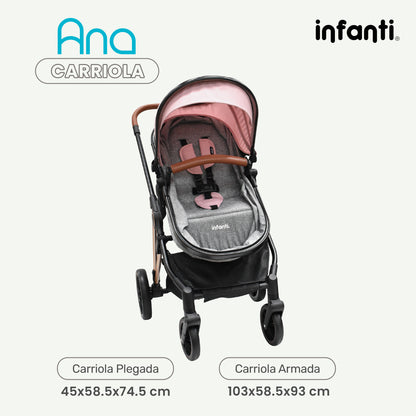 Carriola Ana Infanti Con Sistema De Viaje Convertible A Bambineto