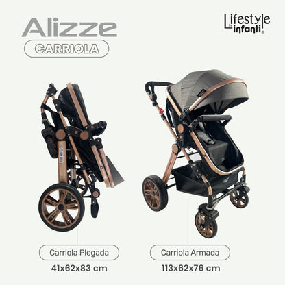 Carriola Para Bebé Sistema De Viaje Negro Alizze Lifestyle
