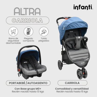 Carriola Infanti Sistema de Viaje 4 en 1 Altra