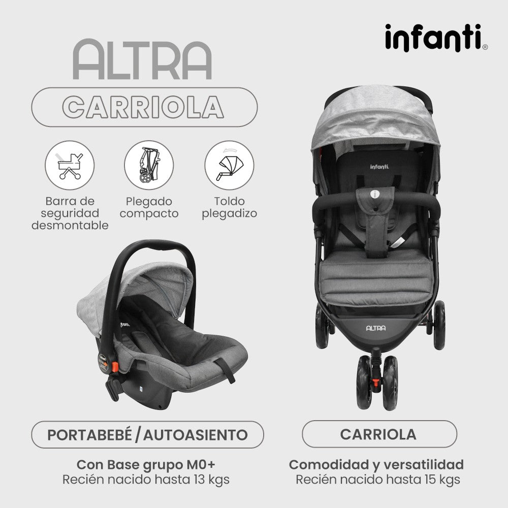 Carriola Infanti Sistema de Viaje 4 en 1 Altra