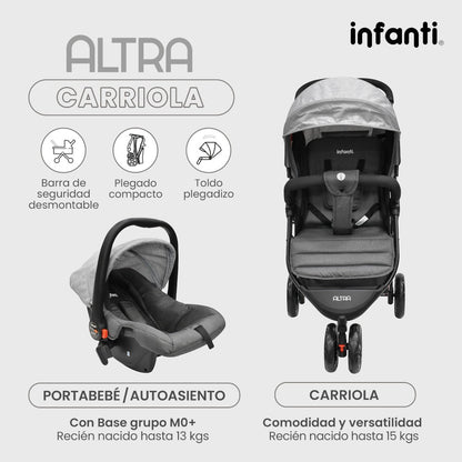 Carriola Infanti Sistema de Viaje 4 en 1 Altra