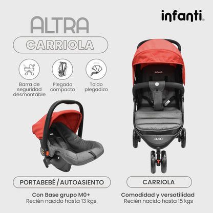 Carriola Infanti Sistema de Viaje 4 en 1 Altra