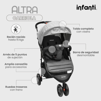 Carriola Infanti Sistema de Viaje 4 en 1 Altra