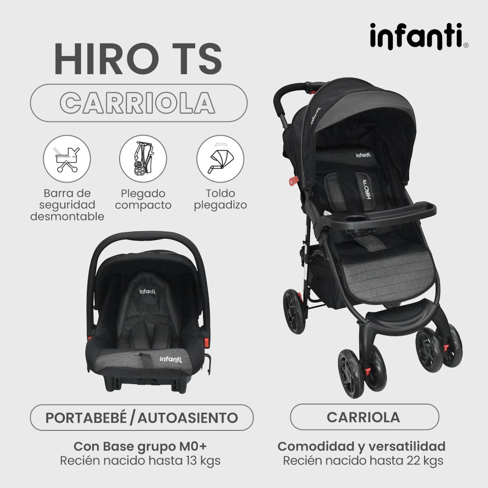 Carriola Travel System Hiro TS Infanti Multiposiciones