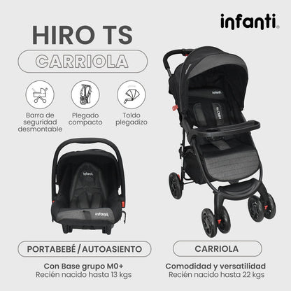 Carriola Travel System Hiro TS Infanti Multiposiciones