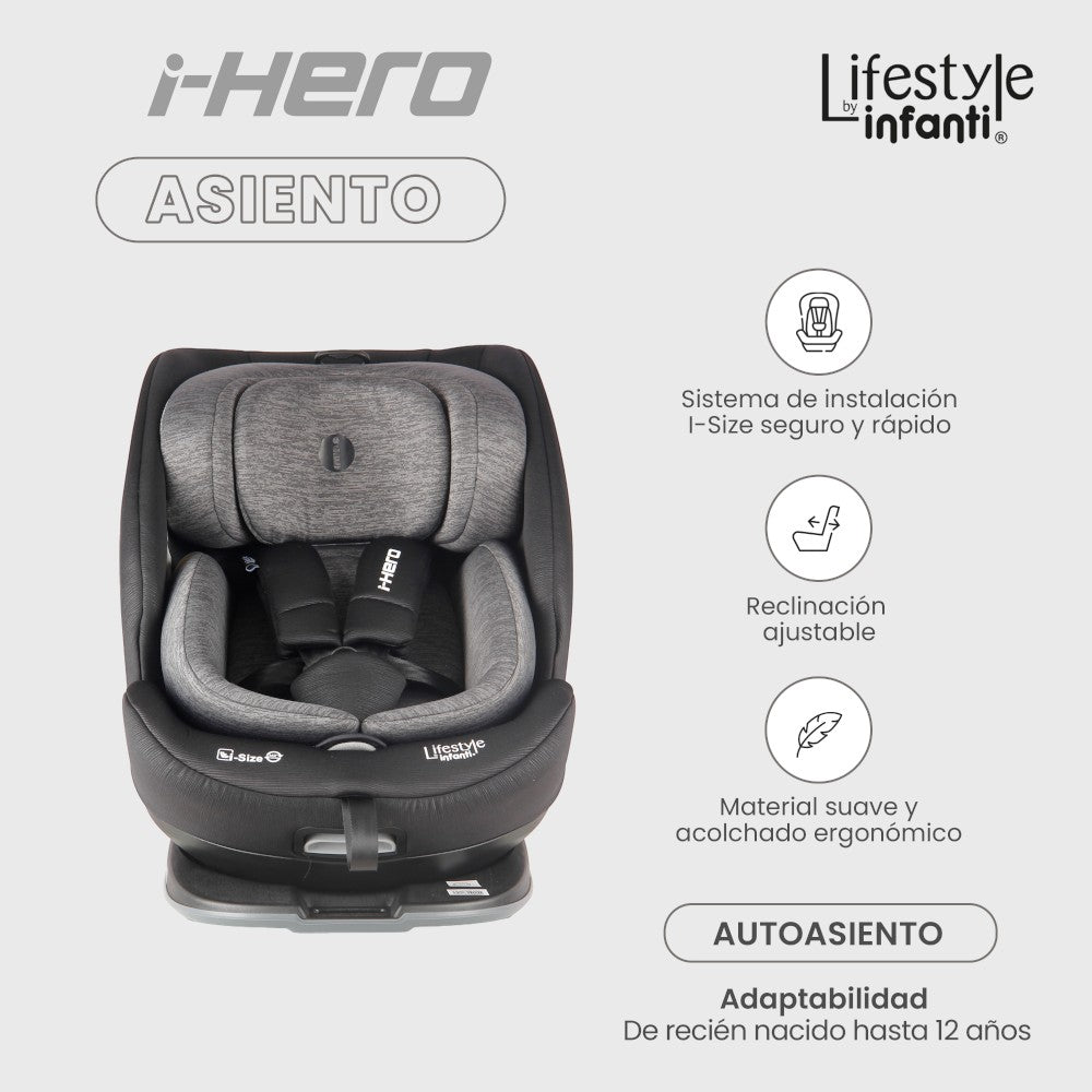 Autoasiento I-Size Negro/Gris