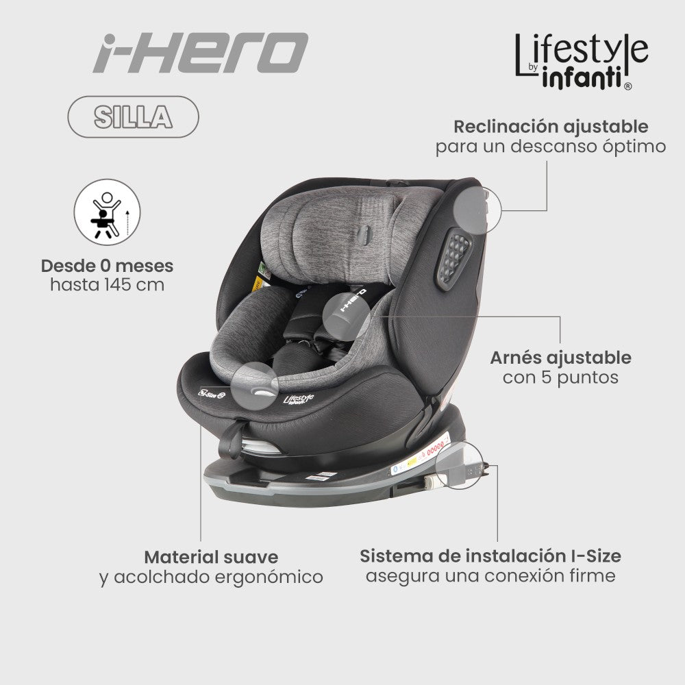 Autoasiento I-Size Negro/Gris