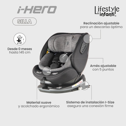 Autoasiento I-Size Negro/Gris