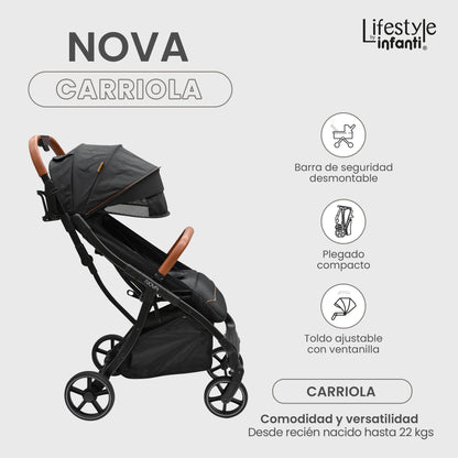 Carriola Para Bebé Infanti Nova Con Plegado Automático Negra