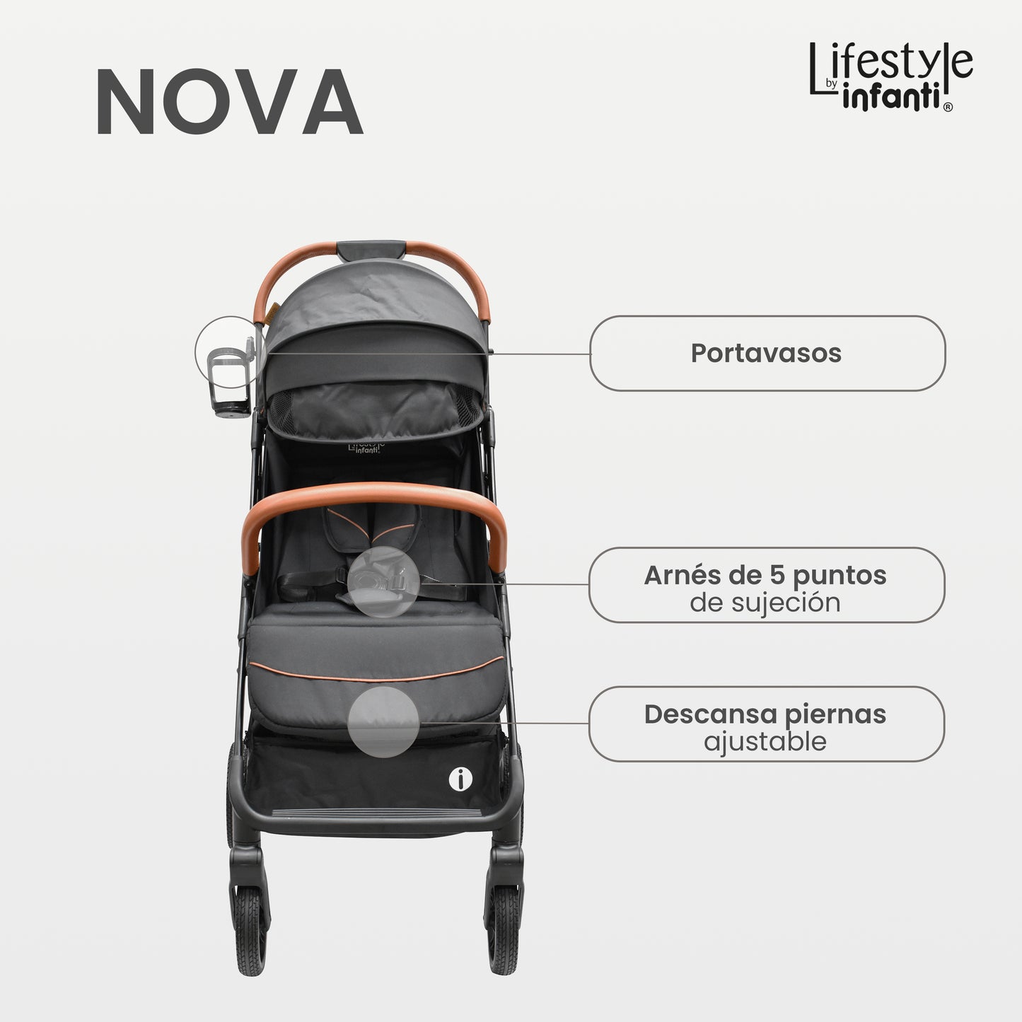 Carriola Para Bebé Infanti Nova Con Plegado Automático Negra