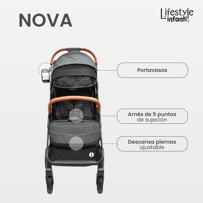 Carriola Para Bebé Infanti Nova Con Plegado Automático Negra