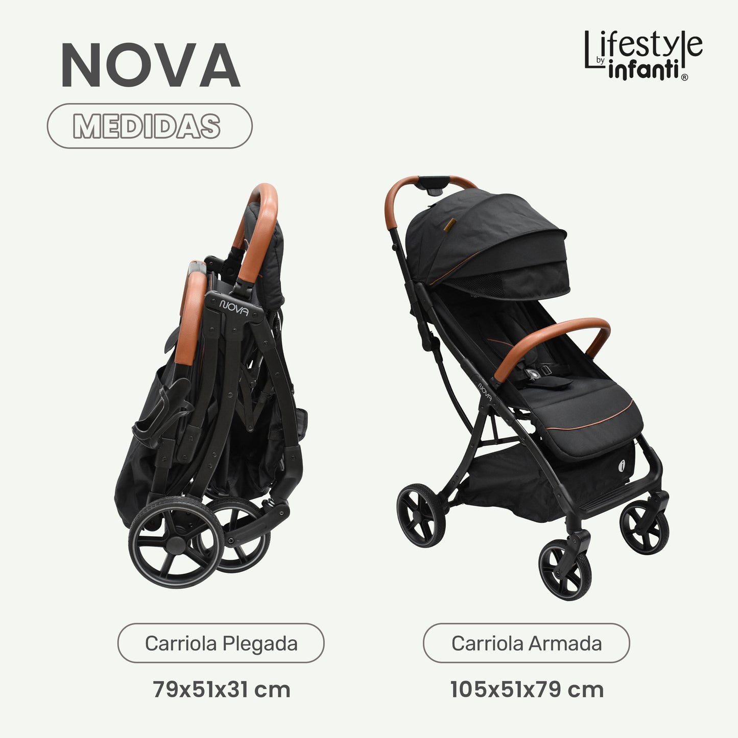 Carriola Para Bebé Infanti Nova Con Plegado Automático Negra